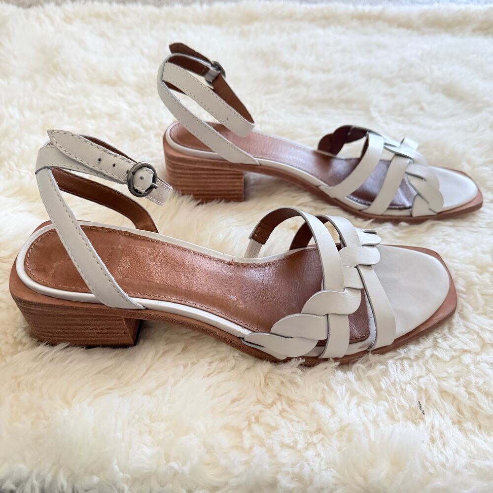 Frye Lucia Strappy Braid Sandal Powder White - Picture 2 of 7